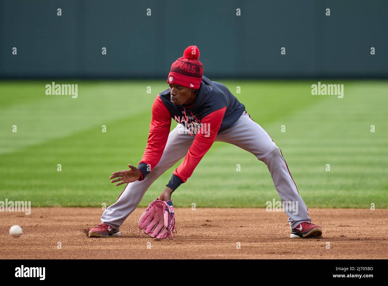 May 4 2022 Washington utility infielder Dee GordonStrange (9) during pre game with Washington
