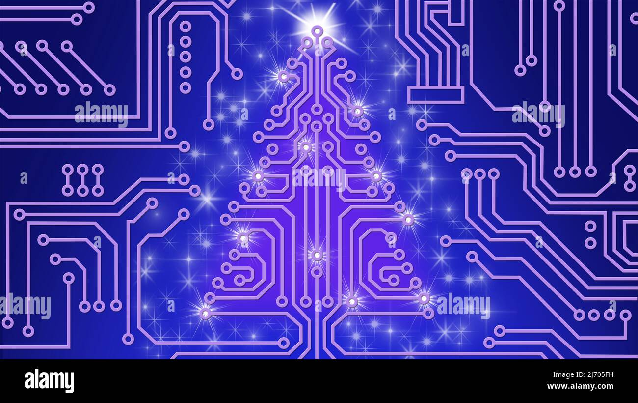 Christmas tree made of an electronic circuit board Stock Photo - Alamy