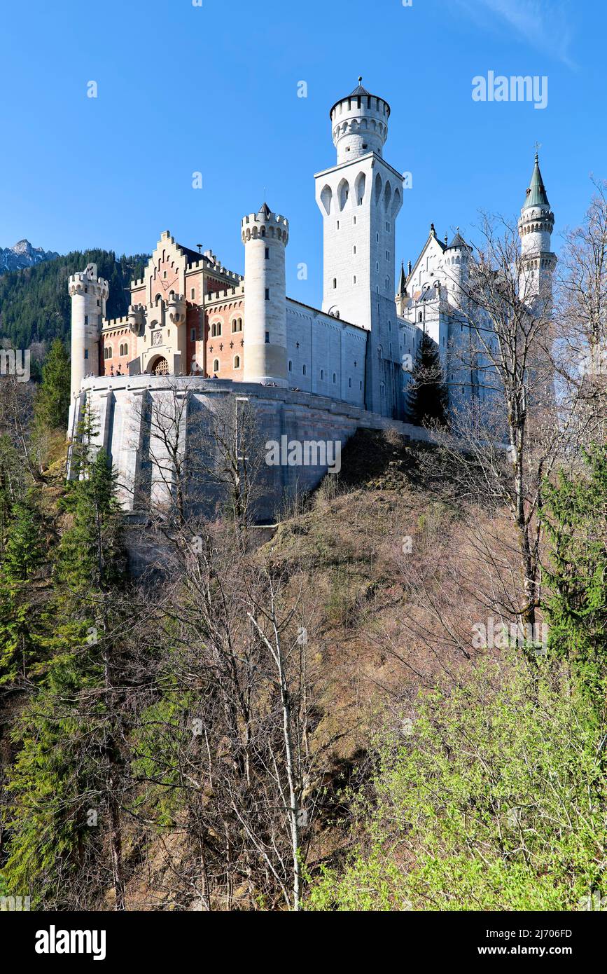 Germany Bavaria Romantic Road Fussen Neuschwanstein Castle Stock