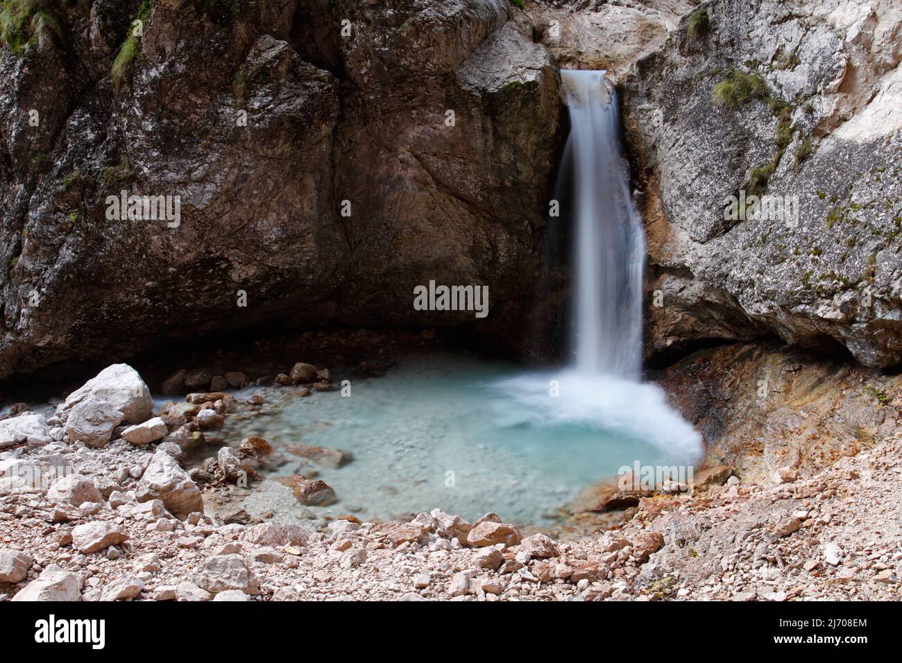 Famous landmark: waterfall Kozjak in Triglav National Park, Slovenia Stock Photo
