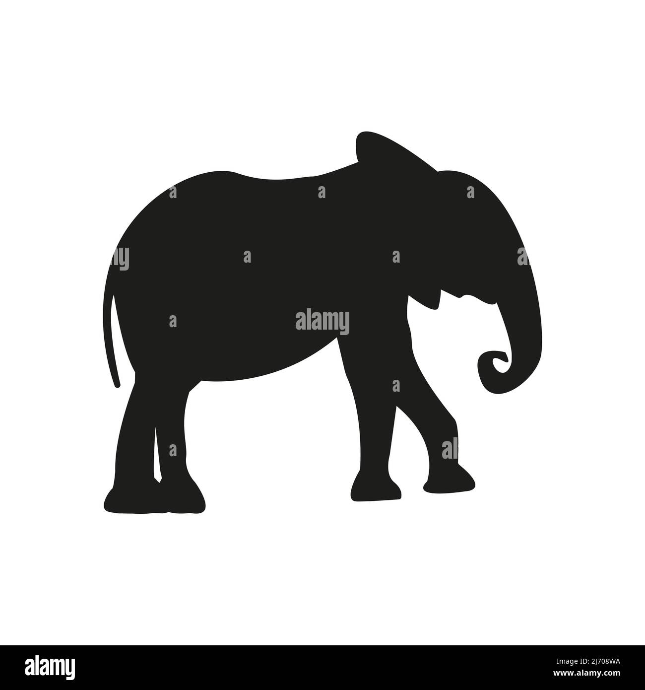 silhouette elephants on white background. vector . Stock Vector