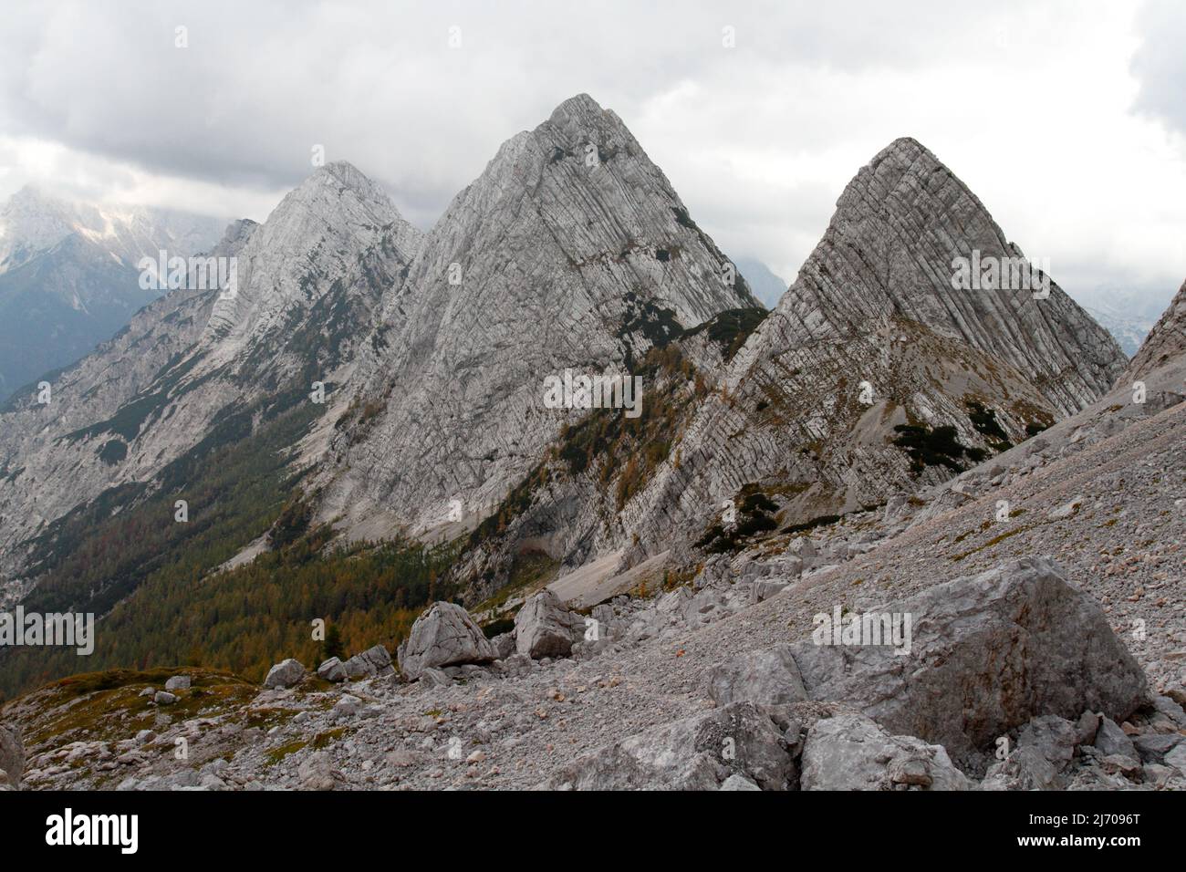Nicely arranged mountains in Triglav national park, Slovenia Stock Photo