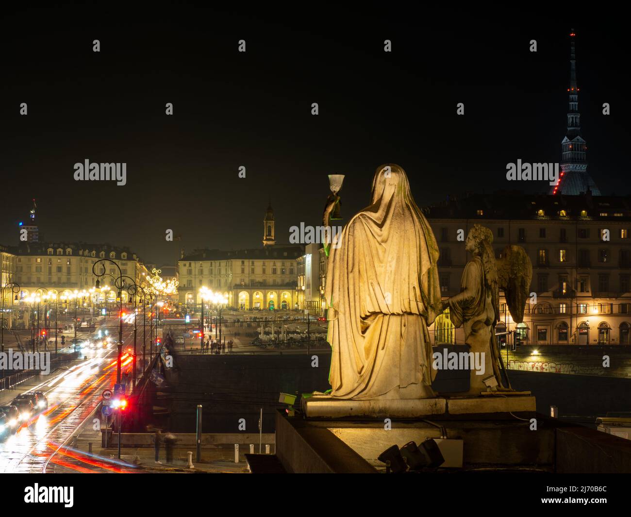 A view from the Gran Madre church in Turin Stock Photo