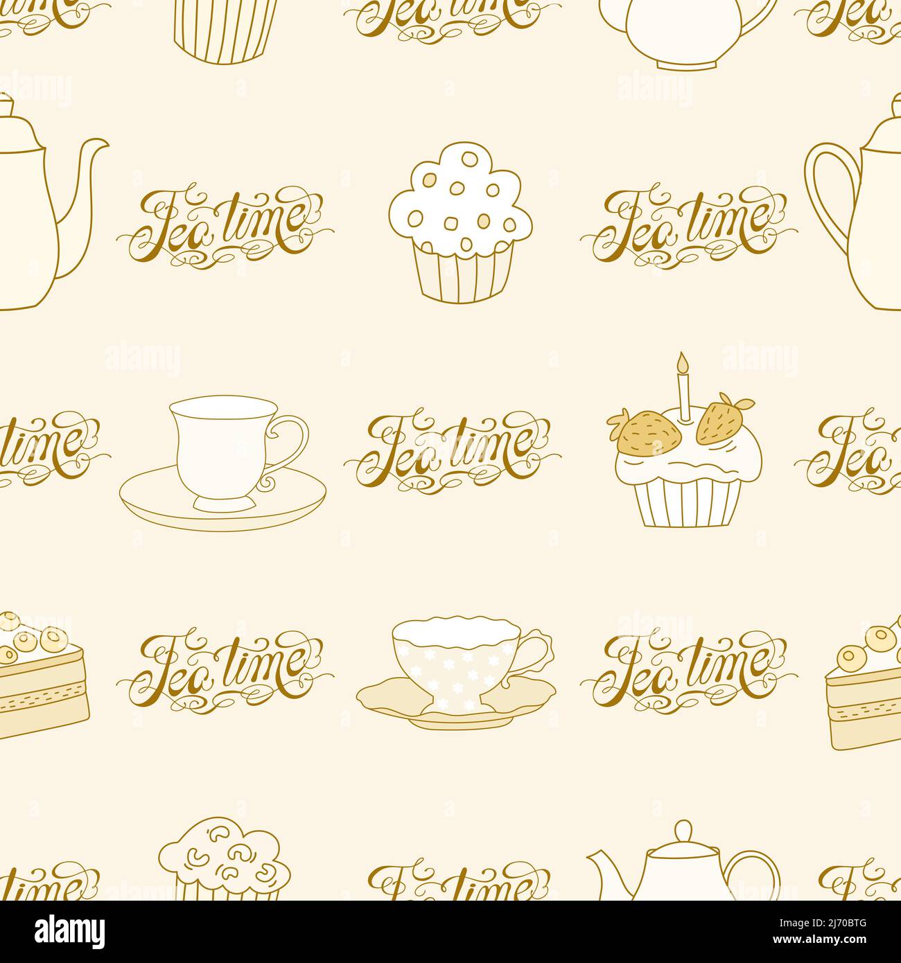 English afternoon tea cakes Stock Vector Images - Alamy