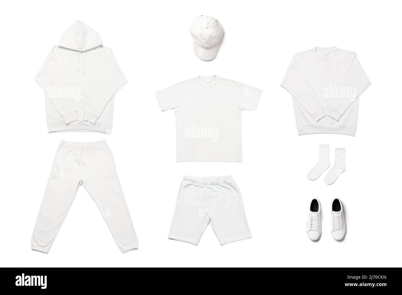 Set of different blank white clothes for design Stock Photo Alamy