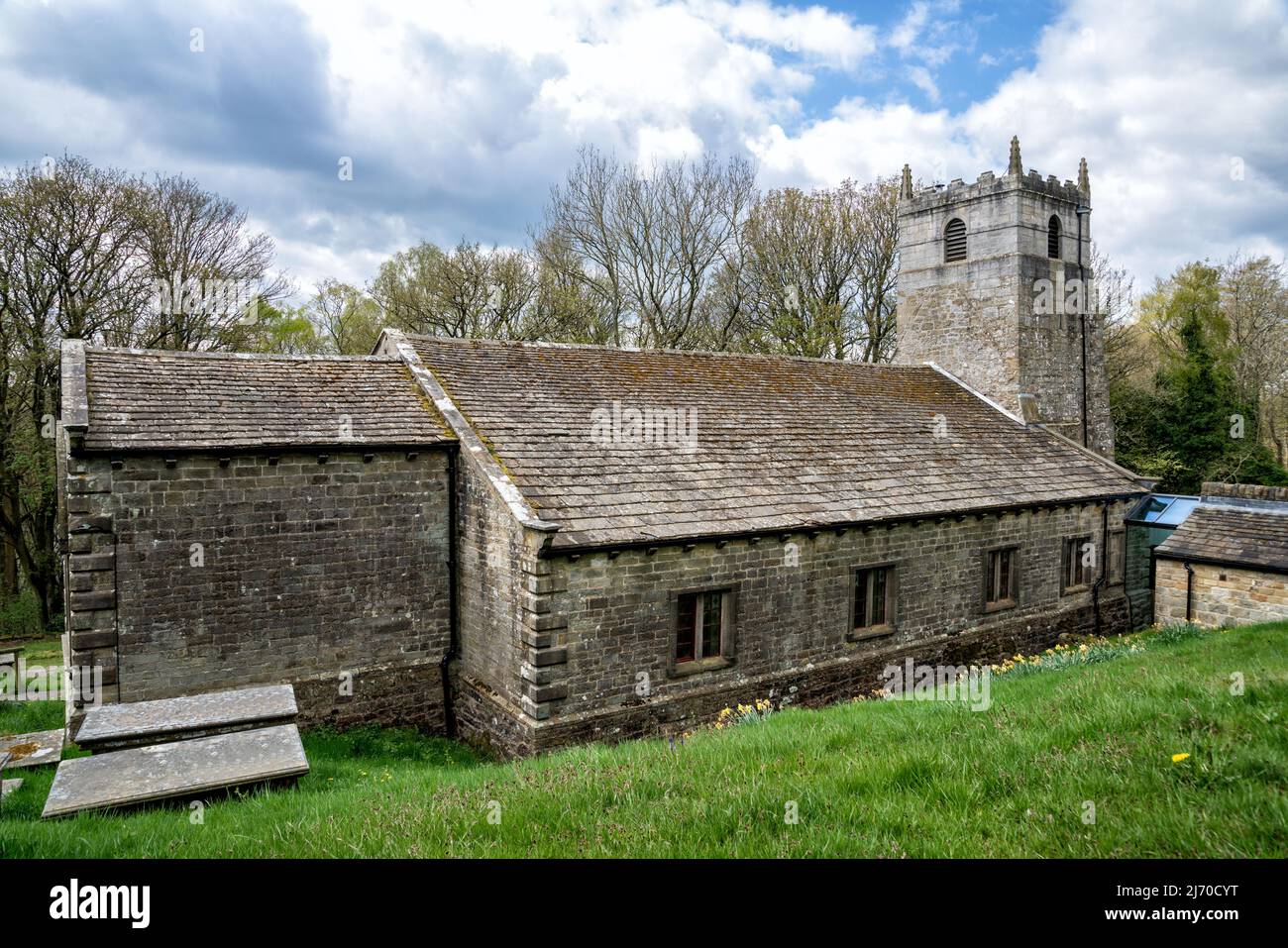 The 17th Century Church of St Michael and St Lawrence in the Parish of Fewston with Blubberhouses, Harrogate, North Yorkshire, United Kingdom Stock Photo