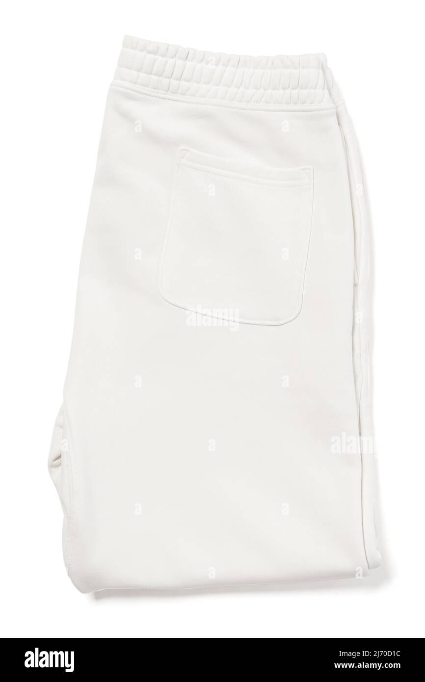White sweatpants on white background for design Stock Photo - Alamy