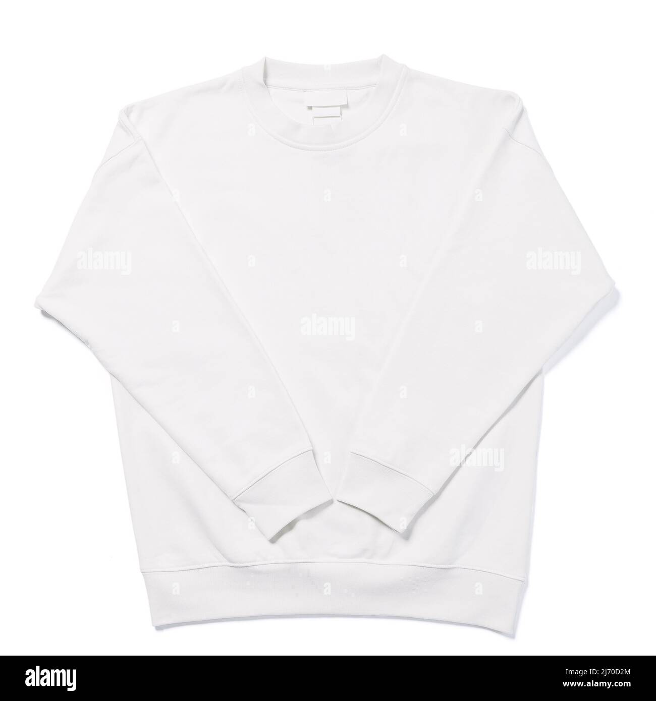 Blank white sweatshirt on white background for design Stock Photo - Alamy