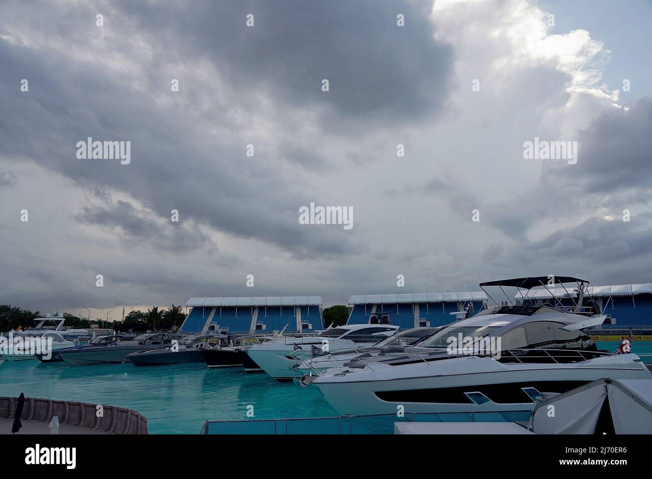 05.05.2022, Miami International Autodrome, Miami, FORMULA 1 CRYPTO.COM MIAMI GRAND PRIX,im Bild Boote im kunstlich angelegten Hafen in der Miami Marina. Stock Photo
