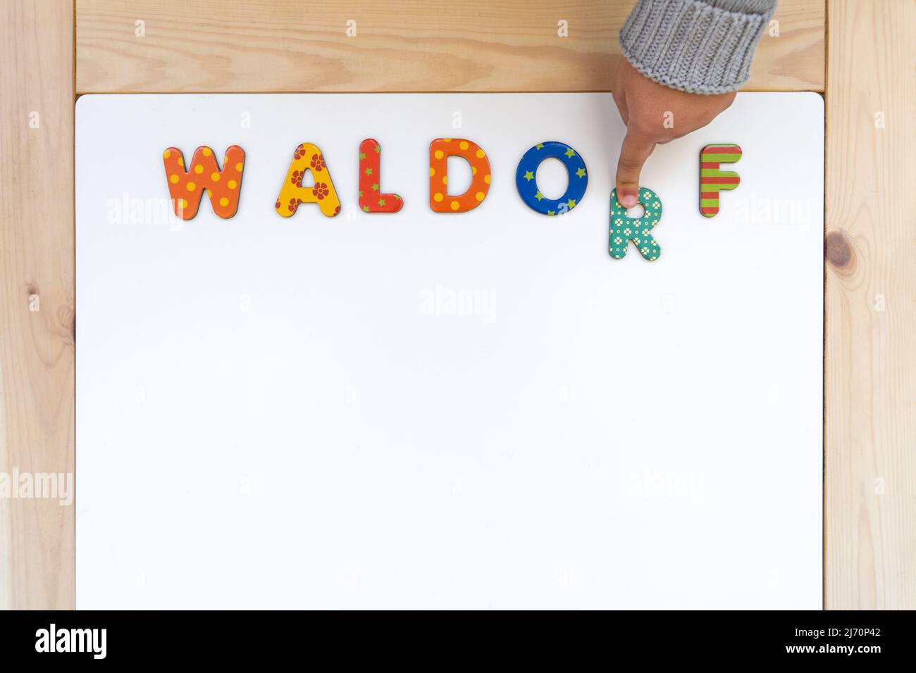 Waldorf pedagogy text. The Waldorf methodology is based on free instruction by students, and their autonomy to gradually acquire the knowledge Stock Photo