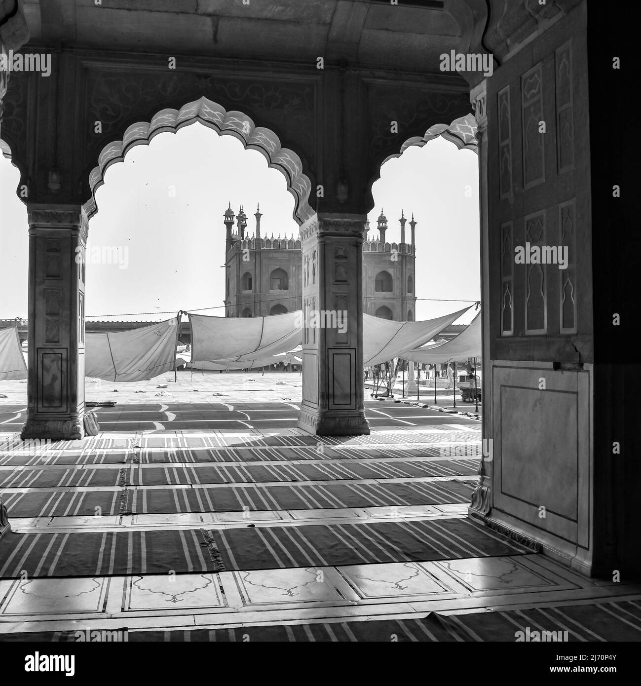 Architectural detail of Jama Masjid Mosque, Old Delhi, India, The ...