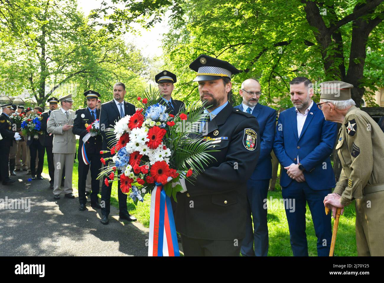 The 2nd Infantry Division memorial wreath laying ceremony within the Liberation Festival Pilsen - celebrations of the end of World War II - was held on May 5, 2022, in Pilsen, Czech Republic. (CTK Photo/Miroslav Chaloupka) Stock Photo