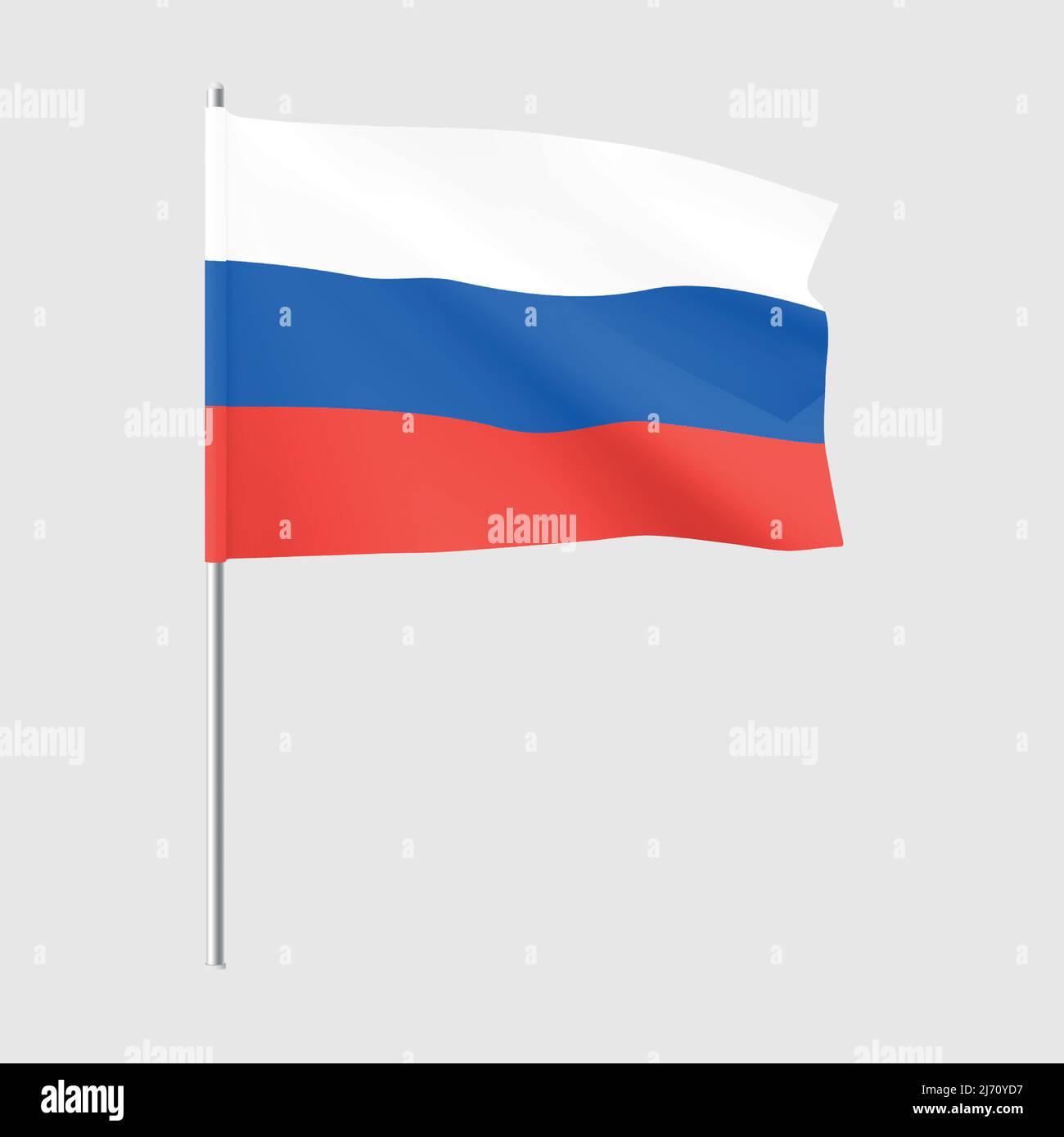 Russia flag. National realistic flag of Russian Federation. Stock Vector