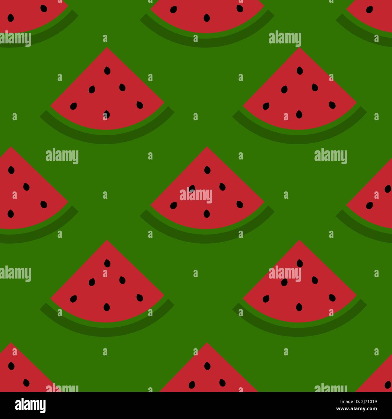 Simple seamless Watermelon pattern. Watermelon slices with seeds on ...