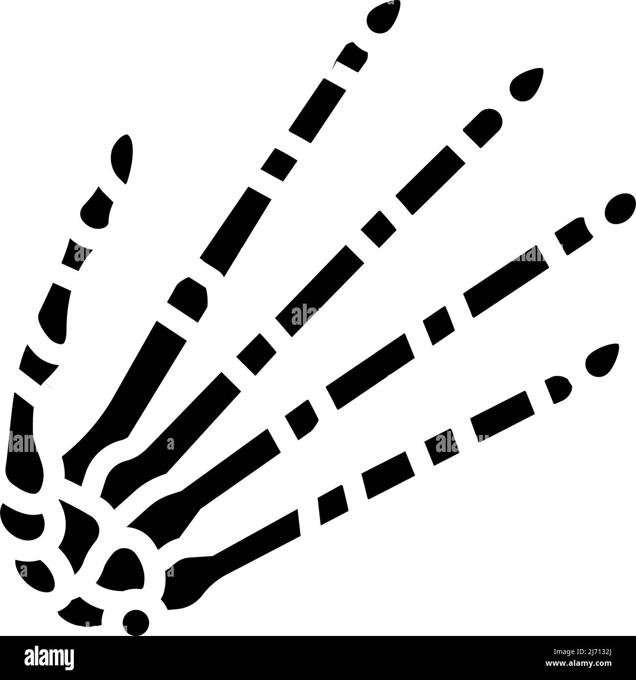 hand bone glyph icon vector illustration Stock Vector