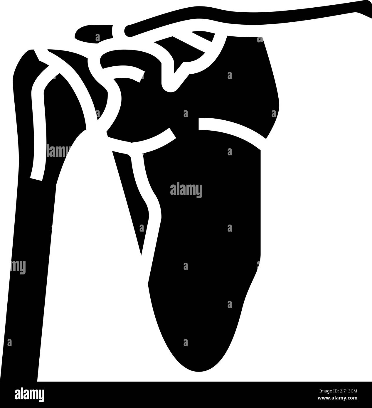 shoulder bone glyph icon vector illustration Stock Vector