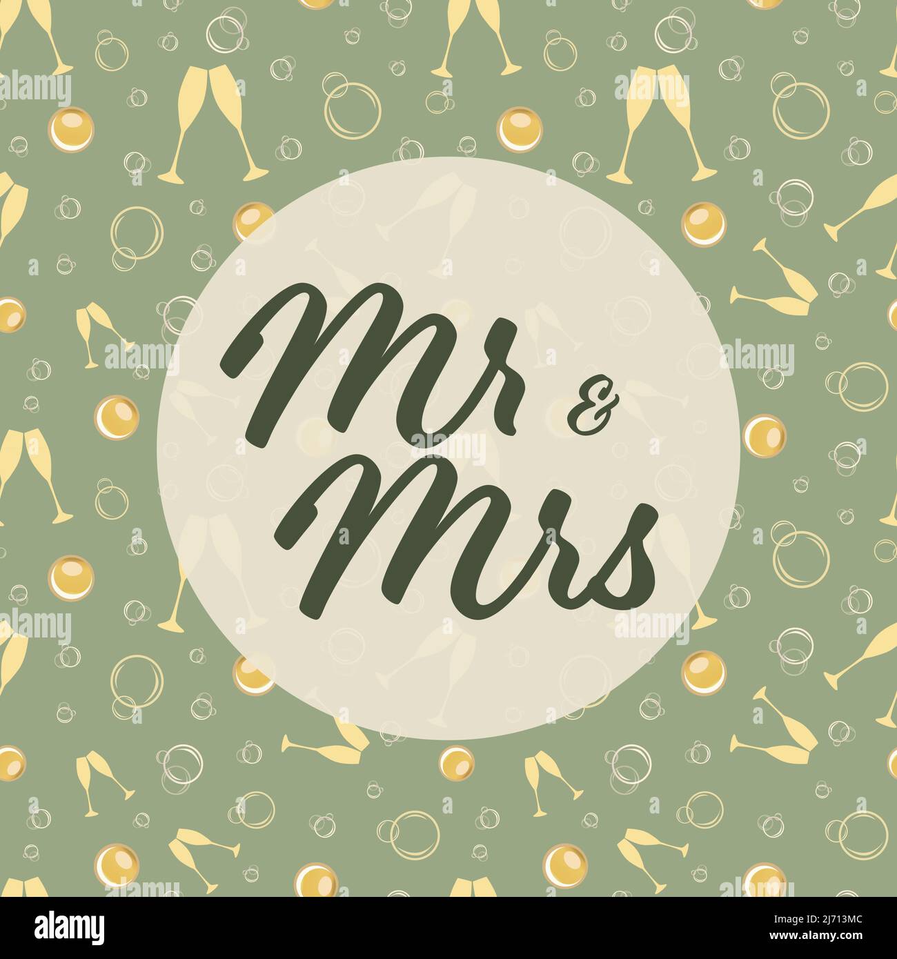 Mr and Mrs wedding typography vector template on a backdrop of ...