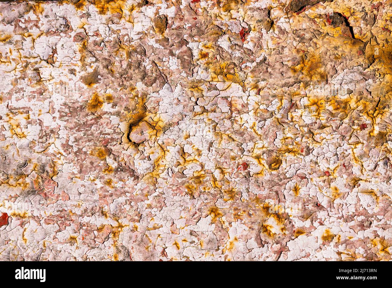 The pattern of old painted rusty metal surface Stock Photo