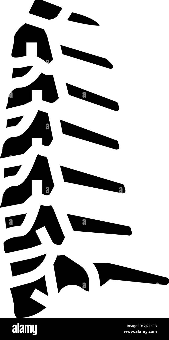 neck bone glyph icon vector illustration Stock Vector
