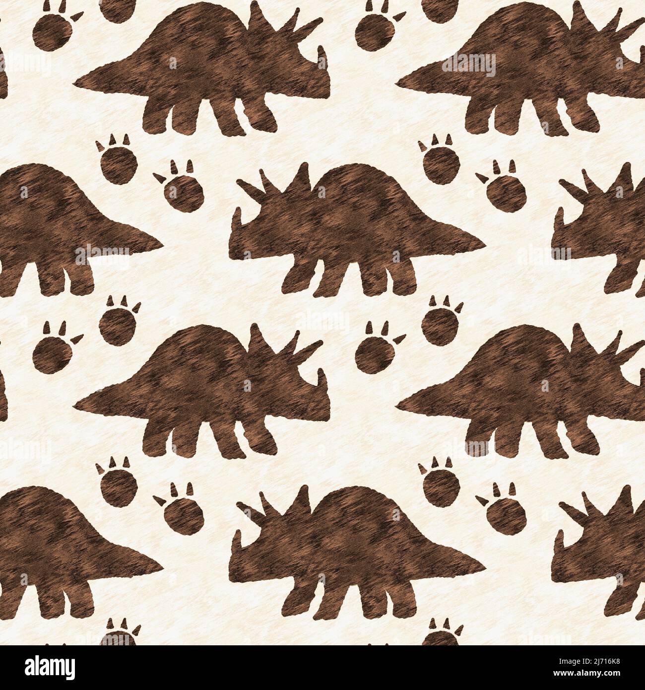 Hand drawn triceratops dinosaur seamless pattern. Gender Neutral ...
