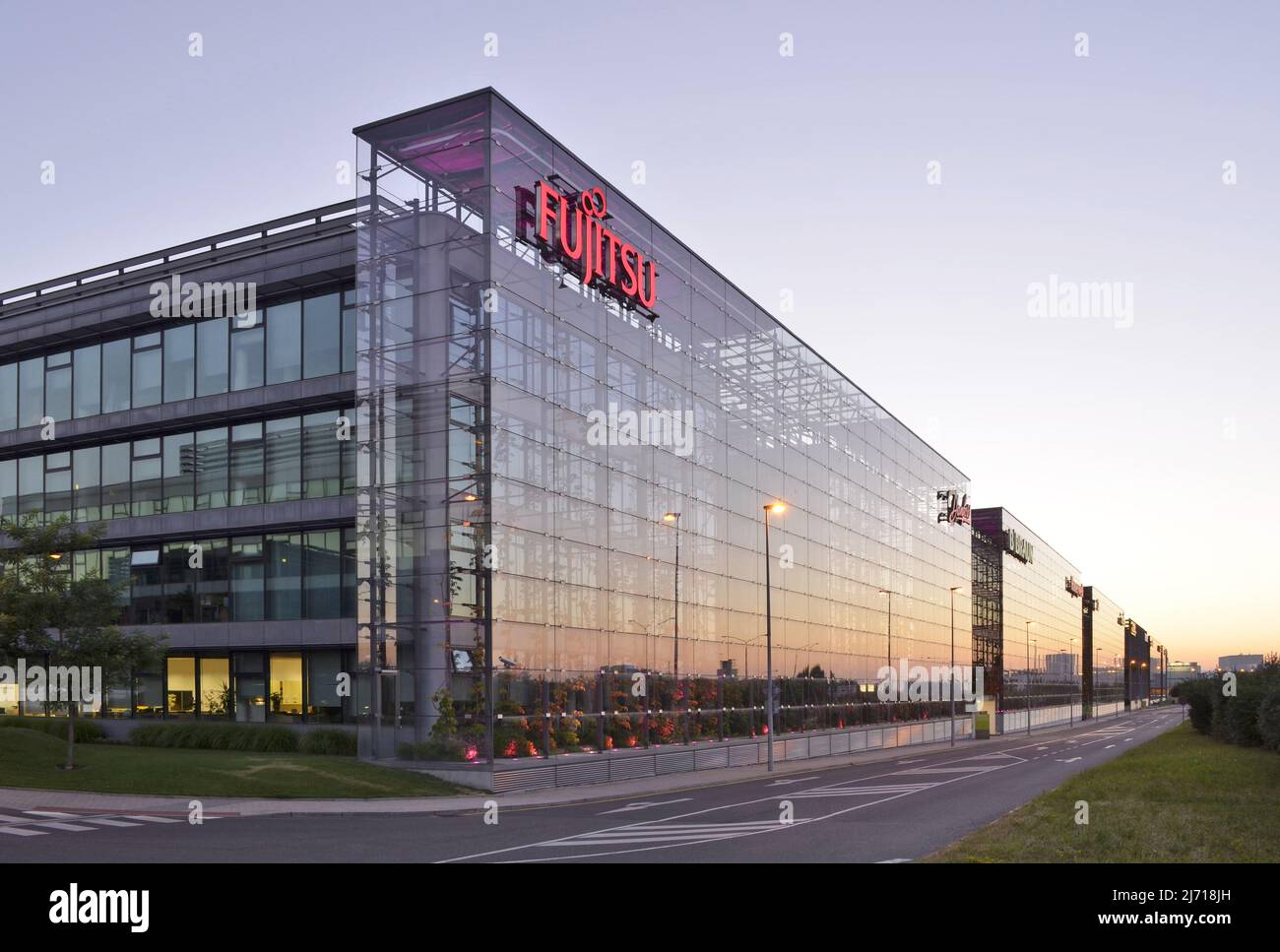 Modern glass office buildings, companies headquarters in Chodov district of Prague Czech Republic. Stock Photo