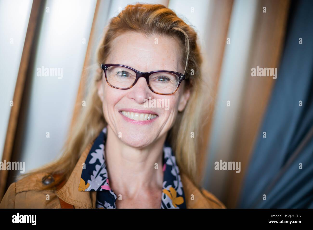 05 May 2022, Berlin: Leslie Malton, actress, participates in the Green Actors Lounge 2022. Photo: Christoph Soeder/dpa Stock Photo