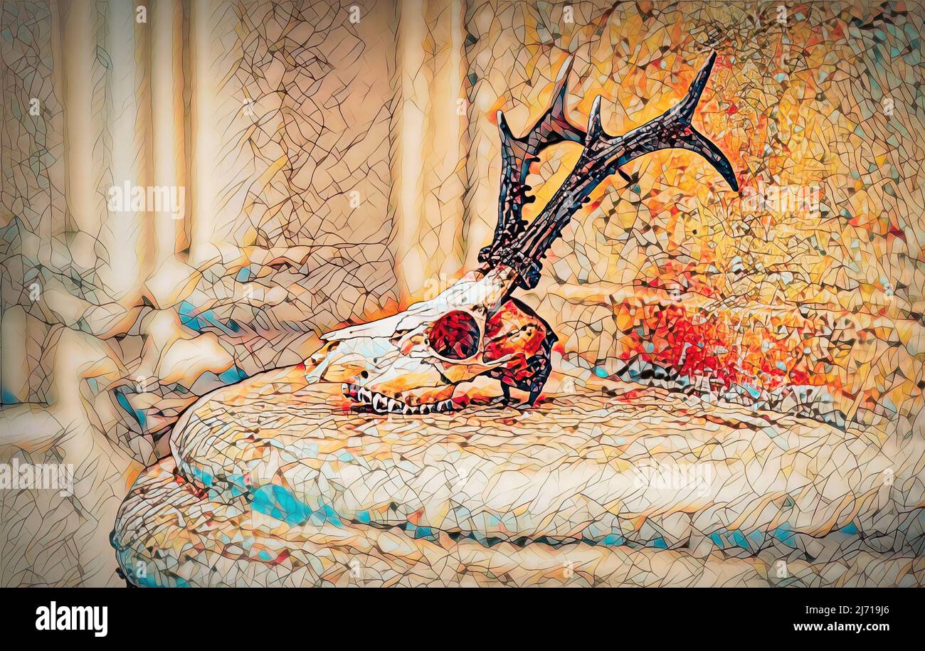 God painting deer hi-res stock photography and images - Alamy