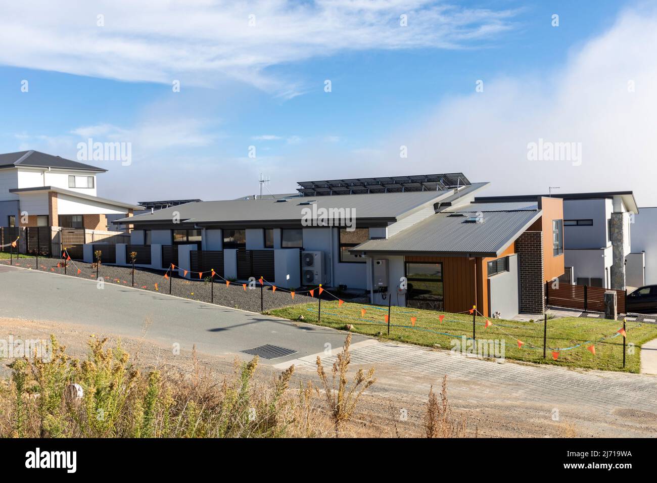 New homes built in the new Canberra suburb of Denman Prospect,Canberra,ACT,Australia Stock Photo