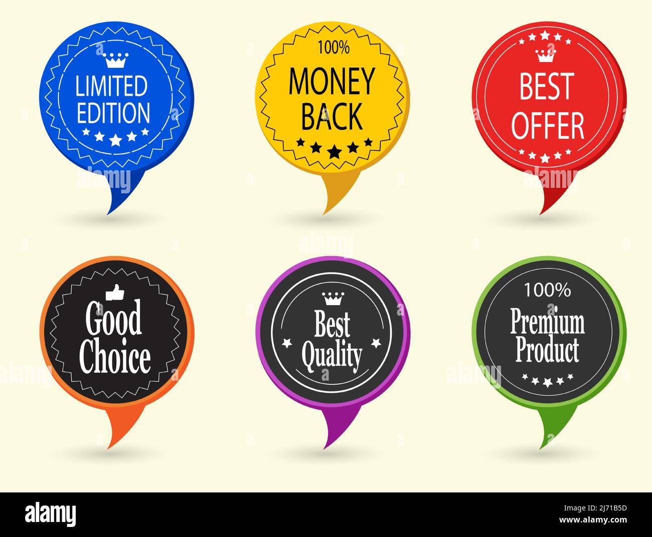 Colorful Speech Bubble With Different Sales And Promotion Offers Stock Vector