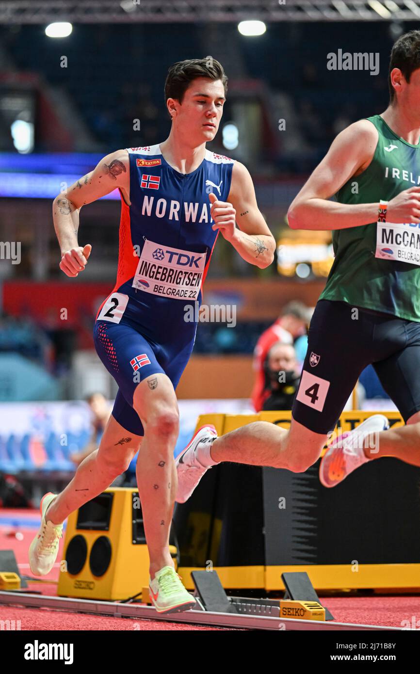 Jakob Ingebrigtsen Participating In The Belgrade 2022 World Indoor ...