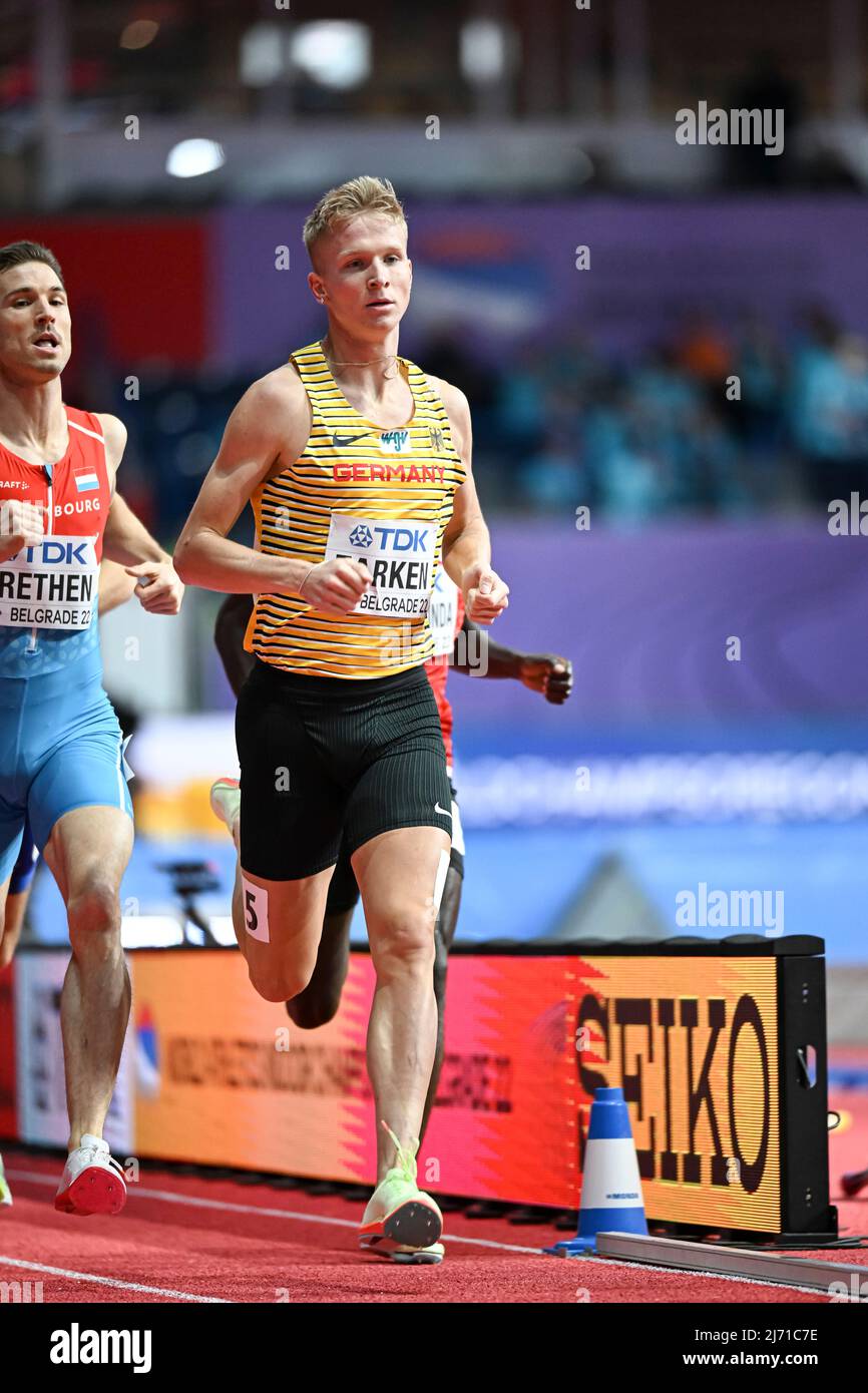 Robert Farken participating in the Belgrade 2022 World Indoor