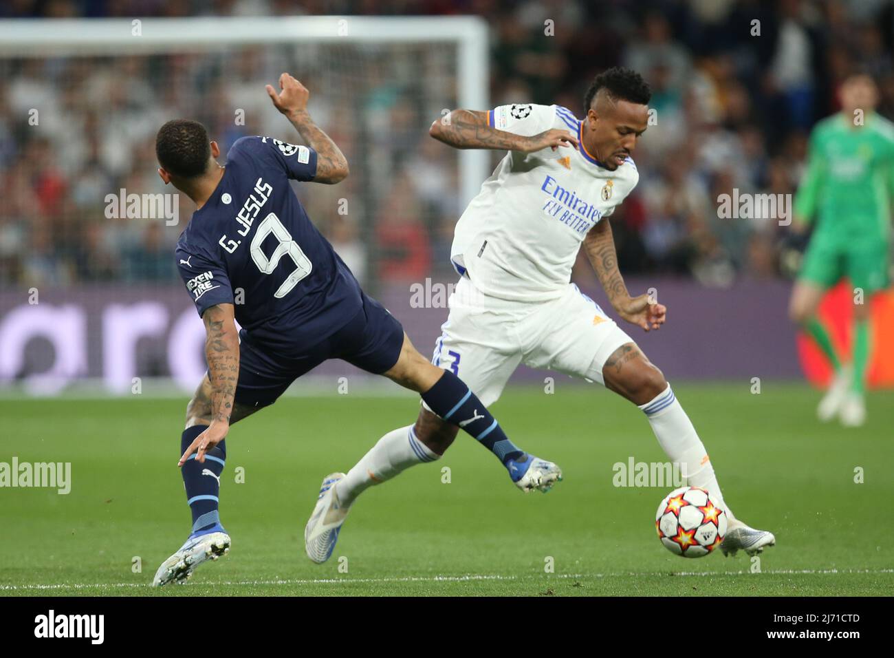 Real Madrid's XXXXX and Manchester City's XXXXXX during Champions League  semifinal 2nd match on May 4th 2022 at Santiago Bernabeu Stadium. Photo:  Cesar Cebolla  ALFAQUI Photo via Newscom Stock Photo - Alamy