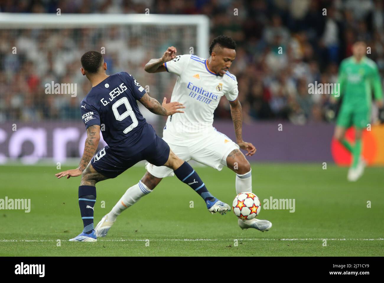 Real Madrid's XXXXX and Manchester City's XXXXXX during Champions League  semifinal 2nd match on May 4th 2022 at Santiago Bernabeu Stadium. Photo:  Cesar Cebolla  ALFAQUI Photo via Newscom Stock Photo - Alamy