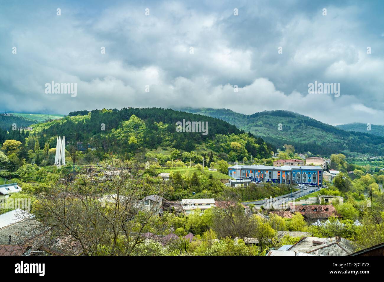Dilijan, Armenia - May 5, 2022 - Clouds moving across the mountains near the city of Dilijan in Armenia Stock Photo