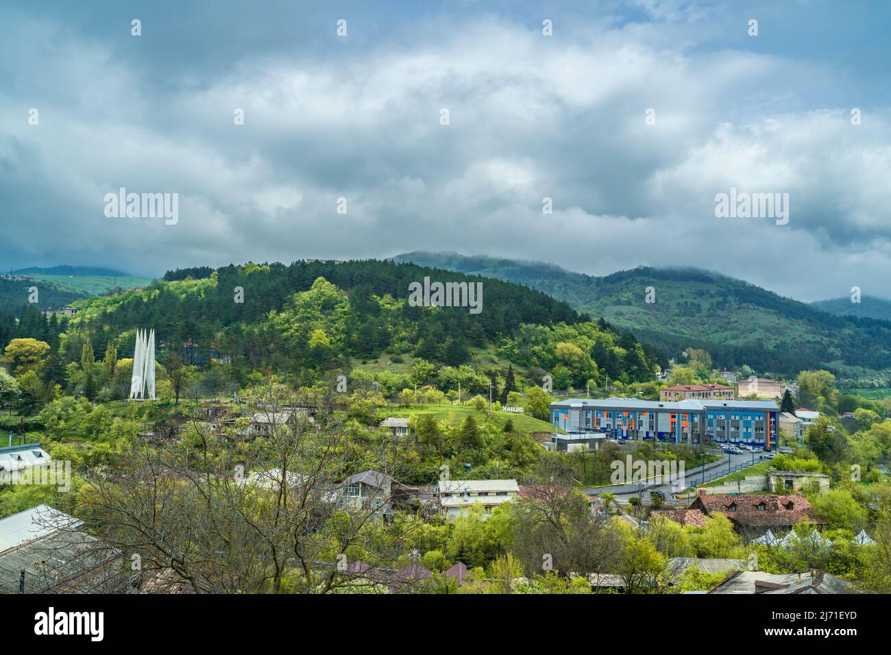 Dilijan, Armenia - May 5, 2022 - Clouds moving across the mountains near the city of Dilijan in Armenia Stock Photo