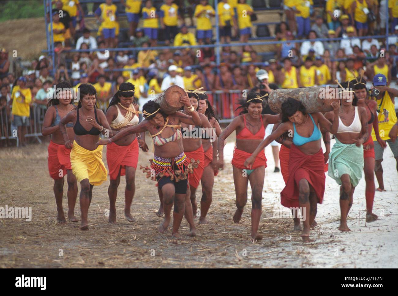 Indigenous Games. Jogos Indígenas, Amazon, Brazil, 2005. Stock Photo