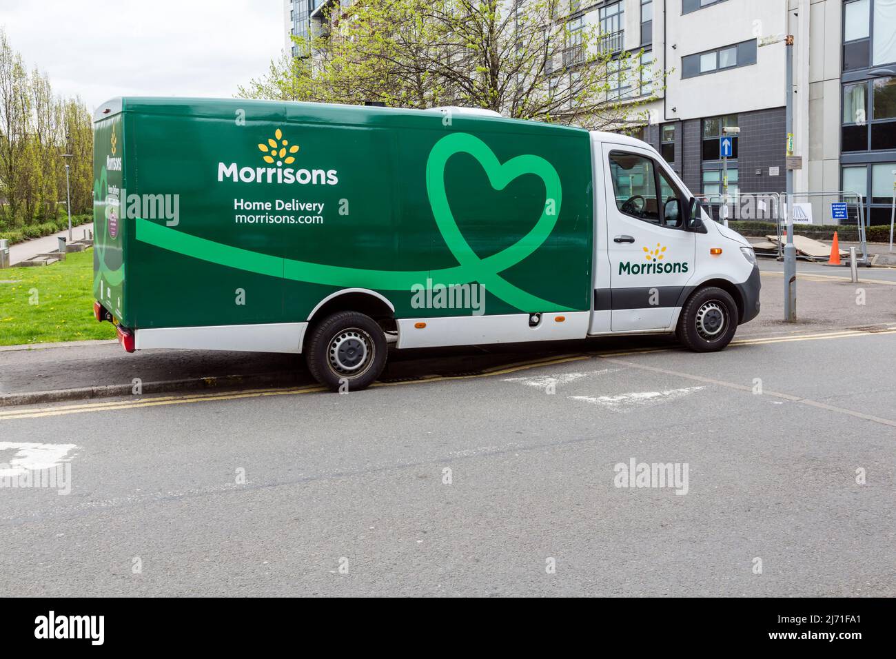Morrisons delivery van parked on a street, Scotland, UK Stock Photo Alamy