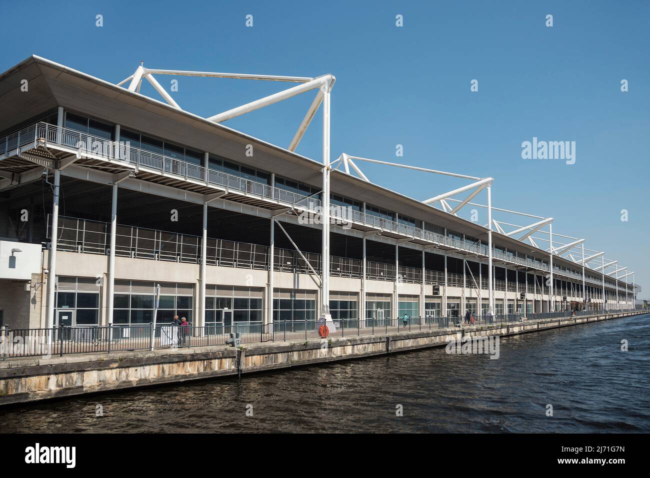 ExCel convention centre, northern quay of the Royal Victoria Dock in London. Stock Photo