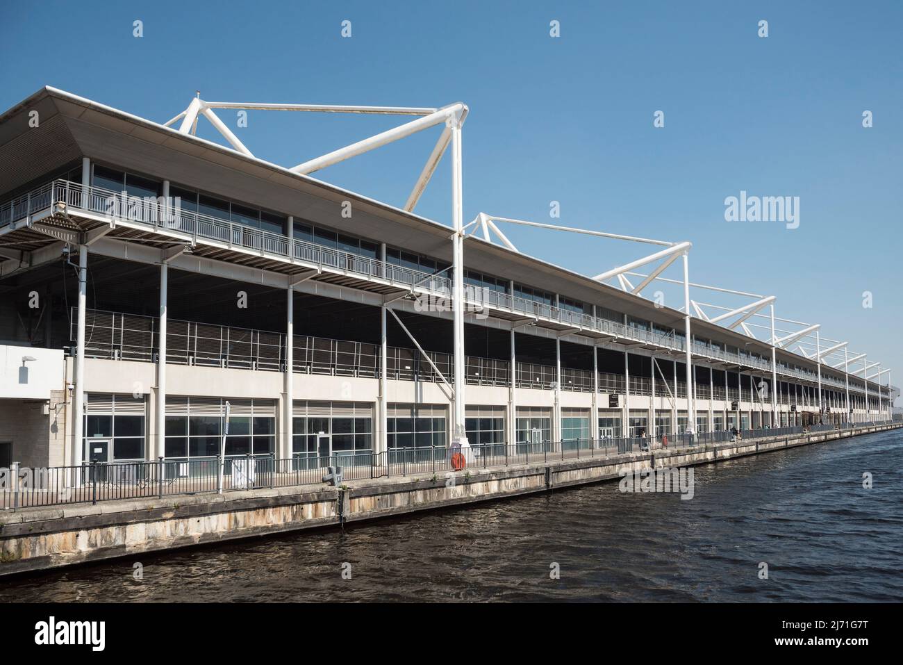 ExCel convention centre, northern quay of the Royal Victoria Dock in London. Stock Photo