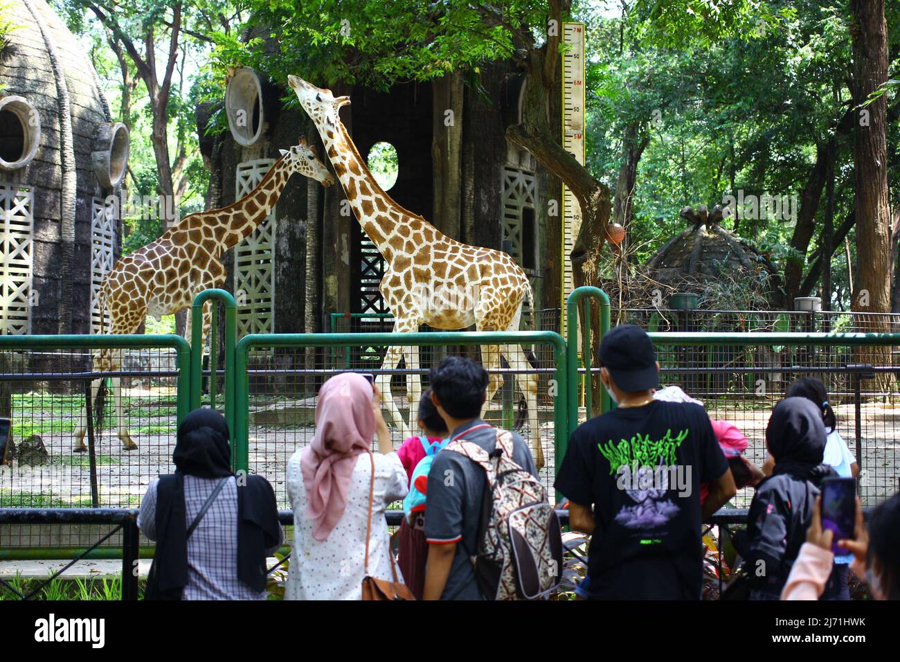 May 5, 2022, Jakarta, Jakarta, Indonesia: On the fourth day of the Idul Fitri holiday, recreational areas such as the Ragunan Jakarta Zoo, are still crowded with residents of Jakarta and also by residents who come from outside Jakarta. they flocked to fill it as a holiday filler on this Eid day. (Credit Image: © Denny Pohan/ZUMA Press Wire) Stock Photo