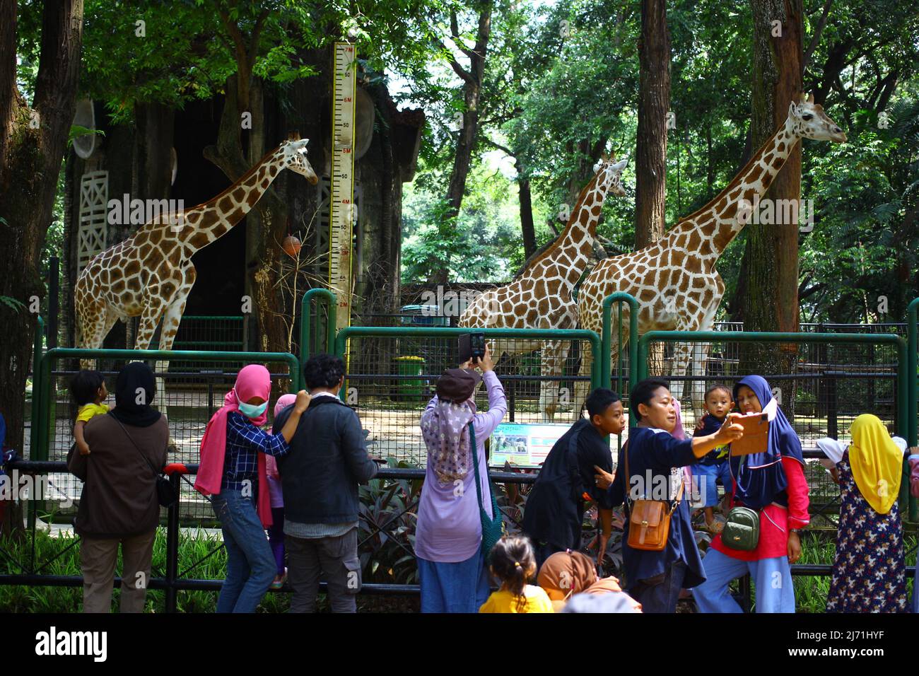 May 5, 2022, Jakarta, Jakarta, Indonesia: On the fourth day of the Idul Fitri holiday, recreational areas such as the Ragunan Jakarta Zoo, are still crowded with residents of Jakarta and also by residents who come from outside Jakarta. they flocked to fill it as a holiday filler on this Eid day. (Credit Image: © Denny Pohan/ZUMA Press Wire) Stock Photo