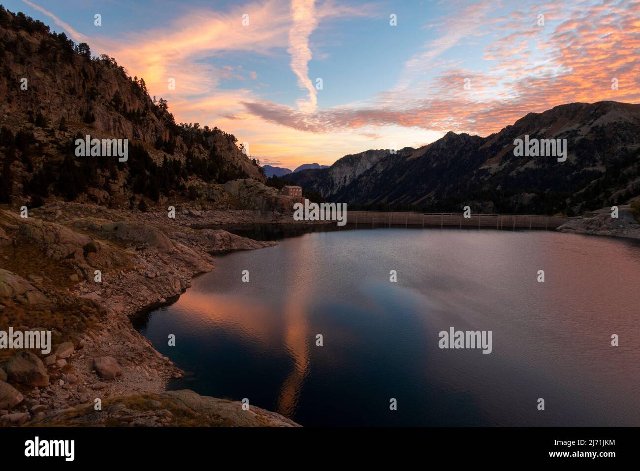 Colomers mountain lake.Aiguestortes National Park.Pyrenees.Catalonia.Spain Stock Photo