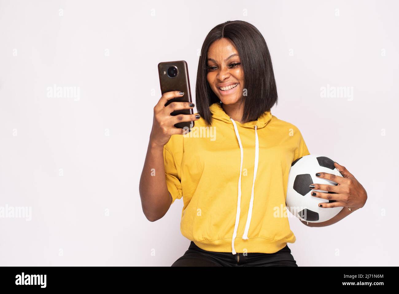Happy black lady hi-res stock photography and images - Alamy