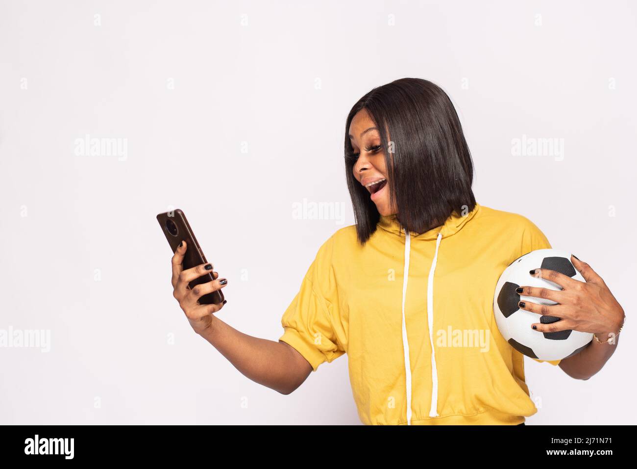 Happy black lady hi-res stock photography and images - Alamy