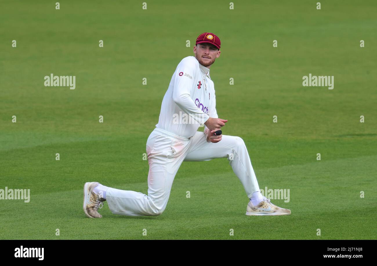 London, UK. 5 May, 2022,   Northamptonshire’s Rob Keogh as Surrey take on Northamptonshire in the County Championship at the Kia Oval, day one. David Rowe/Alamy Live News. Stock Photo