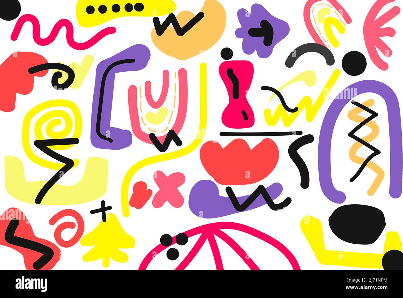 Colorful lines, circles and dots abstract background, intangible shapes ...