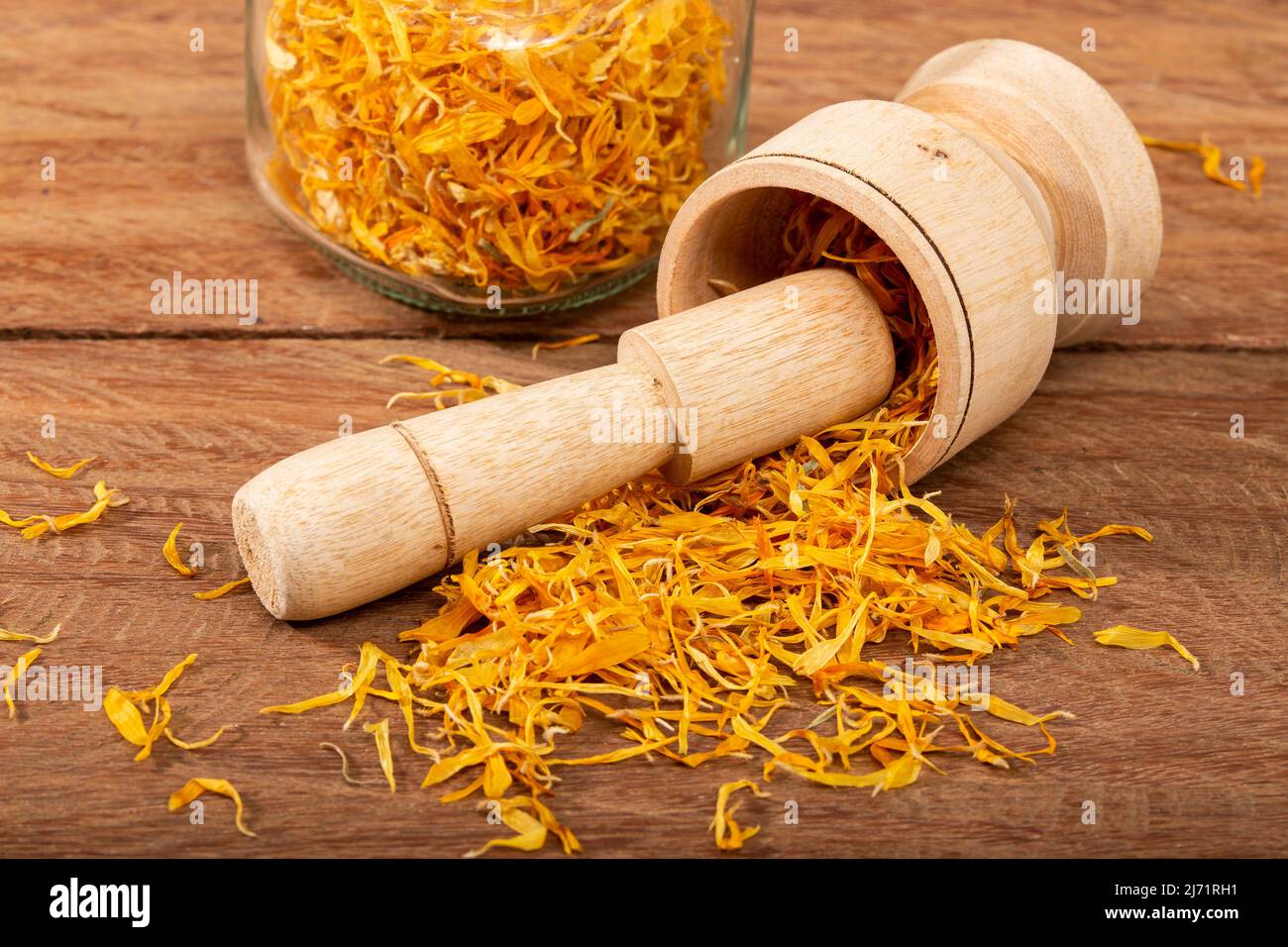 Caléndula officinalis Hierba Asterácea Dried calendula flowers Stock