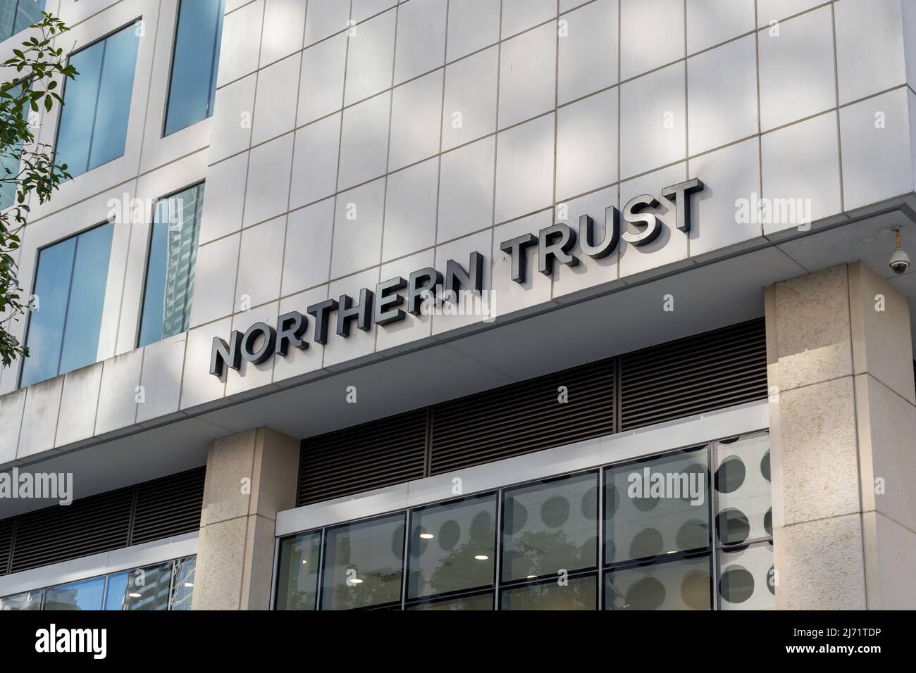 Miami, Florida, USA January 2, 2022 Northern Trust sign is shown at