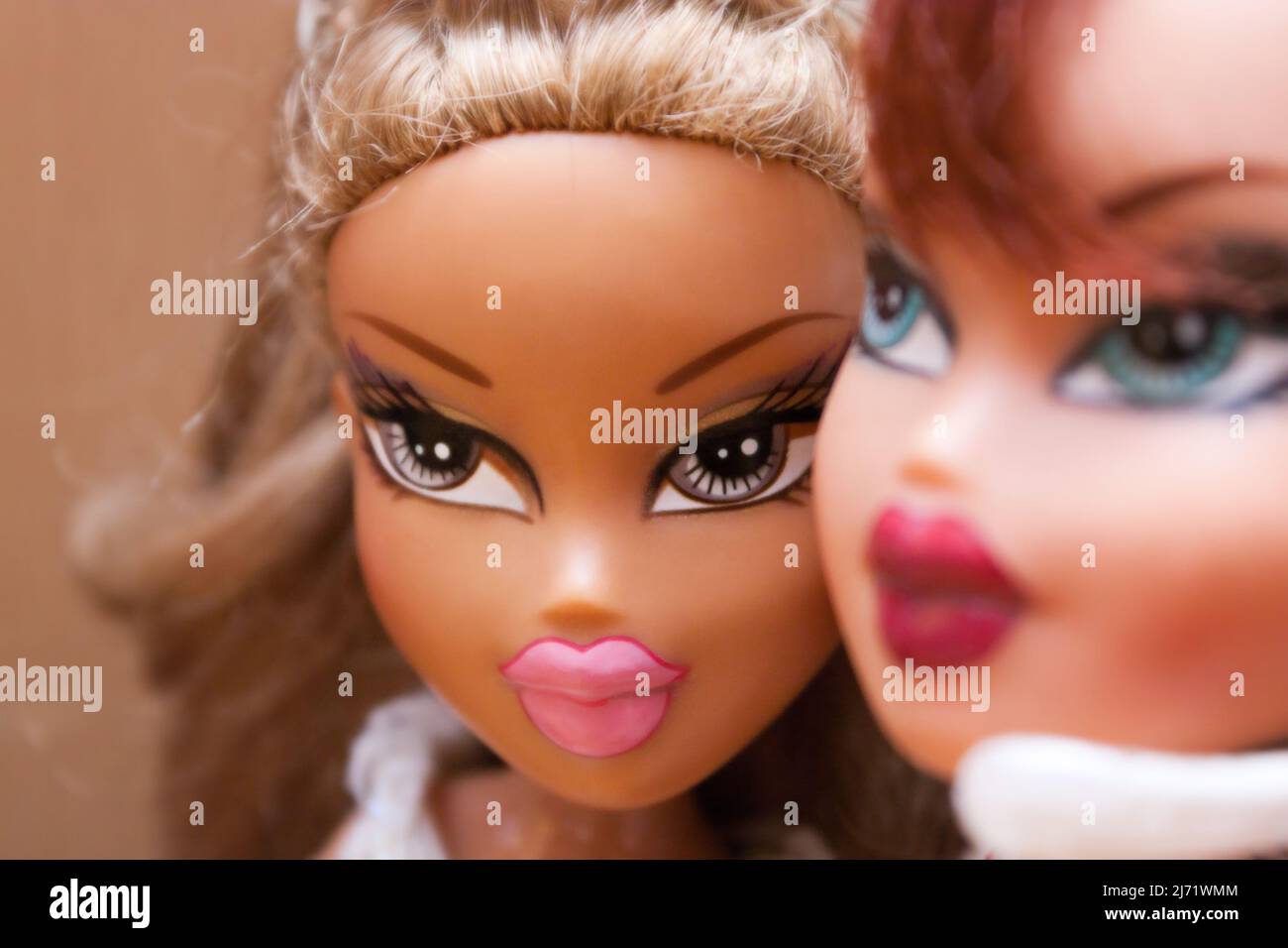 Bratz Dolls Yasmin and Roxxi, closeup Stock Photo