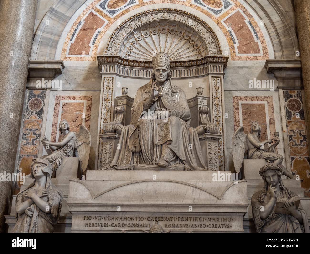 Grabmonument von Papst Pius VII. Petersdom, Vatikan, Rom, Latium, Italien Stock Photo